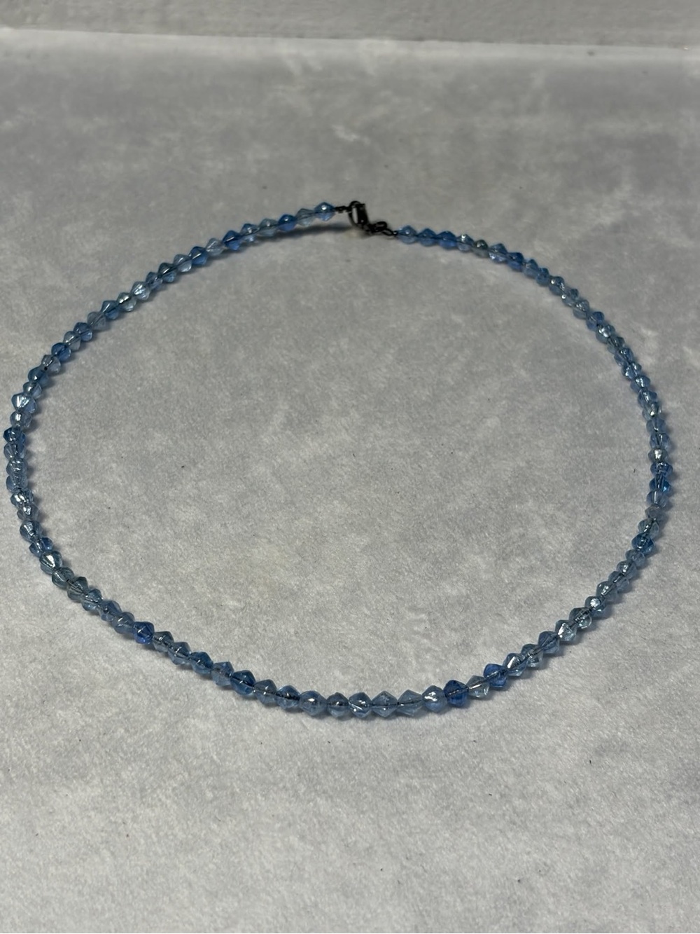 Sky Blue Crystal Beaded Choker Necklace
